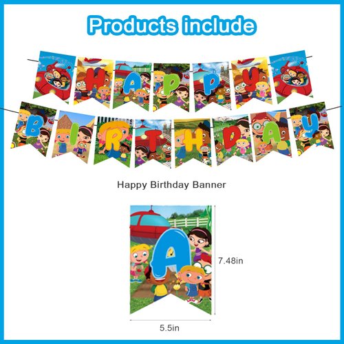 Little Einsteins Birthday Party Decorations, Caroon Little Einsteins Party Supplies with Happy Birthday Banner, Cake Topper, Cupcake Toppers, Balloons for Fans Birthday Party Favors