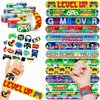 Cherisnowy 48 PCS Game Party Favors 24PCS Tattoos Sticker 24PCS Slap Bracelets Wristbands Perfect for Themed Birthday Baby Showers or Classroom Rewards Ideal Decor and Gifts for Girls and Boys