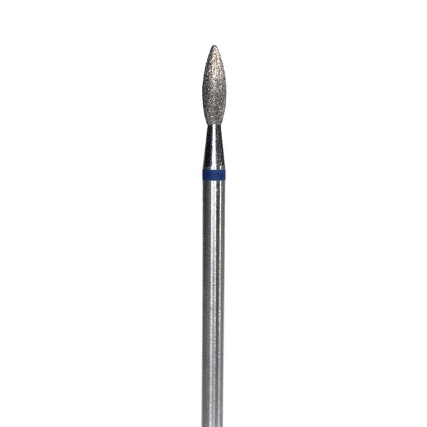 NashlyNails E-file nail drill bit for manicure and pedicure, Russian electric file bits, Diamond, flame(drop) with a rounded tip 025, medium grit, NON PAINFUL