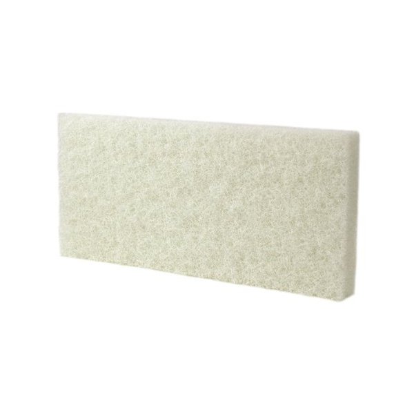 Commercial Light Duty Scrub Pad 4.625" x 10" - White (Pack of 5)