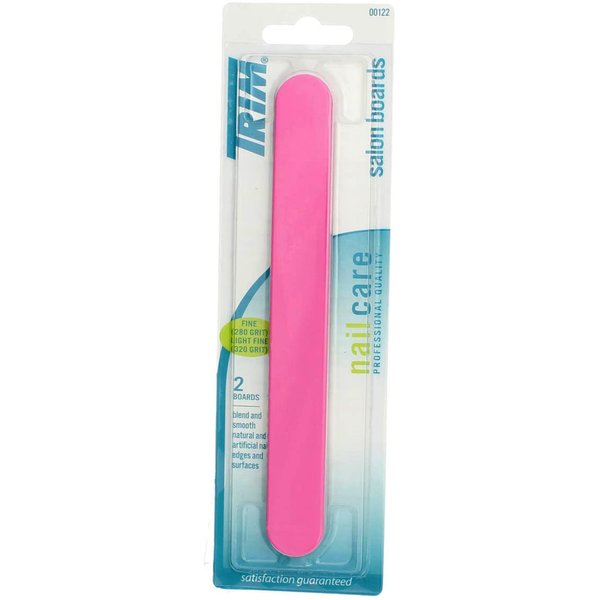 Trim Nail Files, 2 Count – Dual-Sided Nail Board with 280/320 Grit – Cushioned, Easy Grip for Comfortable Use – Emery Boards for Smoothing & Finishing Nails