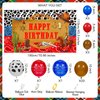 54Pcs Western Cowboy Birthday Party Decorations, Cowboy Happy Birthday Banner Backdrop Wild Western Cowboy Theme Balloons Arch Bandana Balloons Cowboy Birthday Party Supplies for Boys Girls Men Women