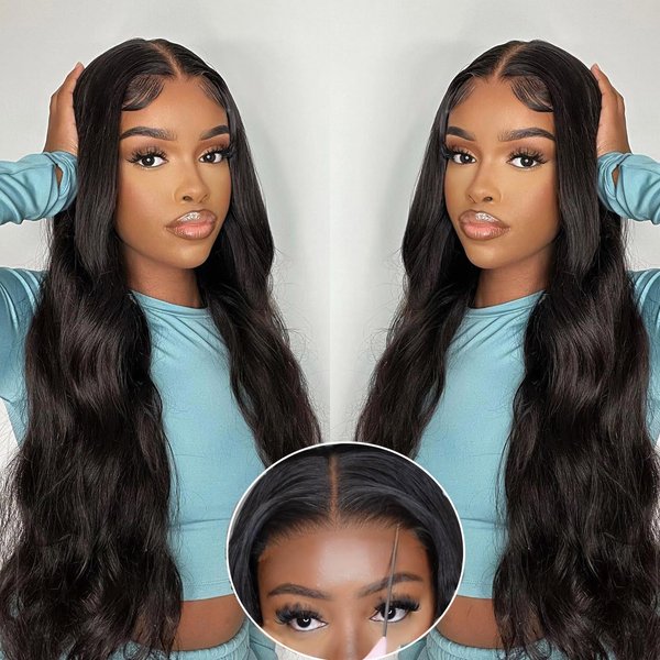 ABBETEY 30 Inch Lace Front Wigs Human Hair Wear and Go Glueless Wigs Human Hair Pre plucked Pre Cut 13x6 Lace Front Wigs For Black Women Body Wave No Glue HD Lace Frontal Wig