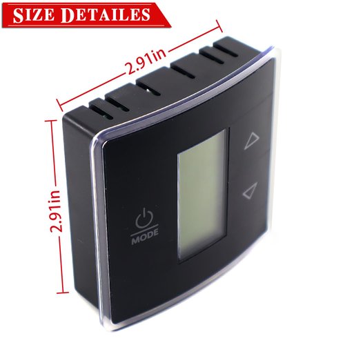 3316250.712 RV Single Zone Wall Thermostat Replacement for Dometic for RV/Camper Conditioners, Blue Backlight LCD Display, Black 3-Wire