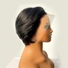 SHUNHUIXC Pixie Cut Wig Human Hair 13x4 Lace Front Wigs 8 inch Short Pixie Cut Glueless Human Hair Wigs Pre Plucked Short Straight Bob Wigs for Black Women 180% Density Natural Hairline Natural Black