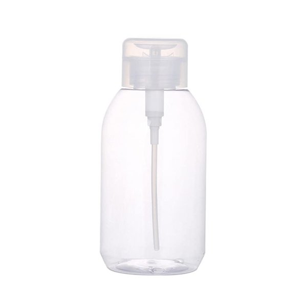 1Pcs 500ml (16.9oz) Nail Polish Remover Pump Bottle Dispenser Empty Push Down Pump Dispenser Bottle with Flip Top Cap for Nail Polish and Makeup Remover, Clear