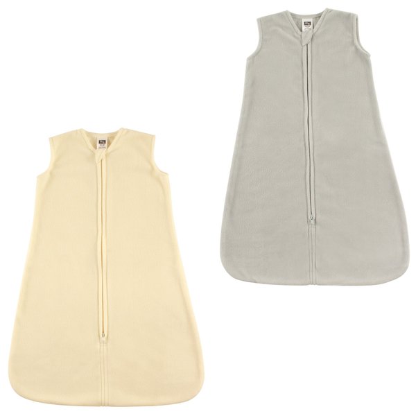 Hudson Baby Safe Sleep Fleece Wearable Sleeping Bag, /Gray and Cream, 0-6 Months