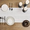 ZeeMart Farmhouse Table Runner, Rustic Table Runners 72 Inches Long, Linen Boho Table Runner, Braided Striped White Table Runner for Dining Party Holiday, 15x72 Inches, Braided Off White
