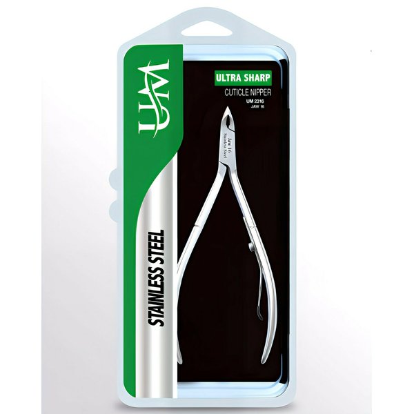 UM Supplies Cuticle Trimmer | Hangnail Remover | Extremely Sharp | Professional Cuticle Nippers | Stainless Steel | Cuticle clippers | Pedicure Manicure Tool I Jaw 16 (6mm)