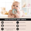 AULEGE Silicone Baby Teether Toy for Infants 3+ Months, Anti-Drop Silicone Baby Mitten Teether for Soothing Teething Pain Relief, Baby Chew Toys for Sucking Needs, BPA Free, Moody Blue