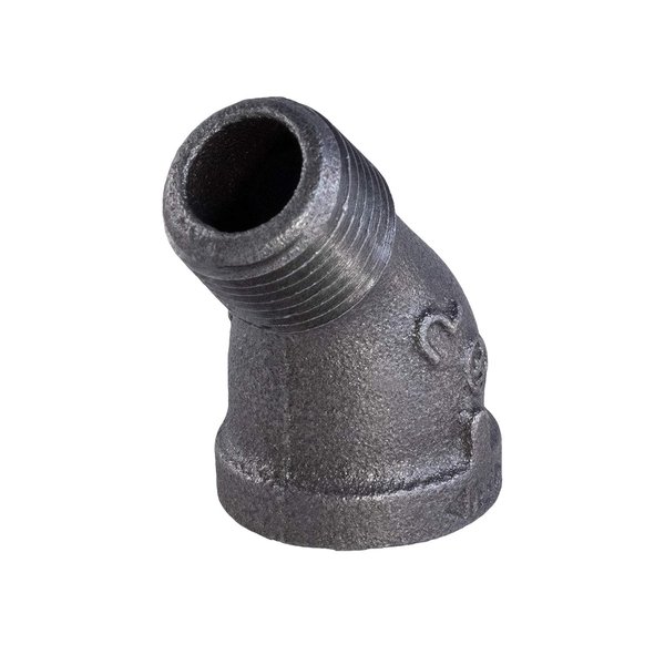 Supply Giant CNTG0034 3/4" 45 Degree Street Malleable Iron Fitting for High Pressures with Black Finish, 0.75 Inch