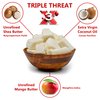 Triple Threat Body Butter 14 oz. - Blend of Shea, Mango & Coconut Oil - 100% Pure Natural Raw Unrefined Moisturizer For Dry Skin, Face And Hair. Great For Lip Balm and Soap Making