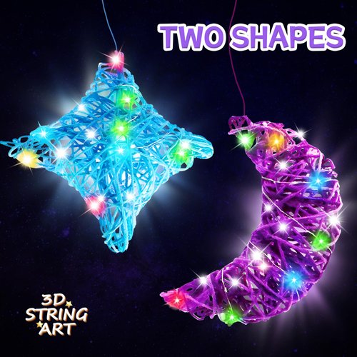 ROHSCE 3D String Art Kit for Kids, DIY Light Up String Art Lantern Kit Heart Arts and Crafts for Girls, Christmas Brithday Present for Girls 8-10, Gifts for Girls and Boys, Toys for 7 Year+ Old Girls
