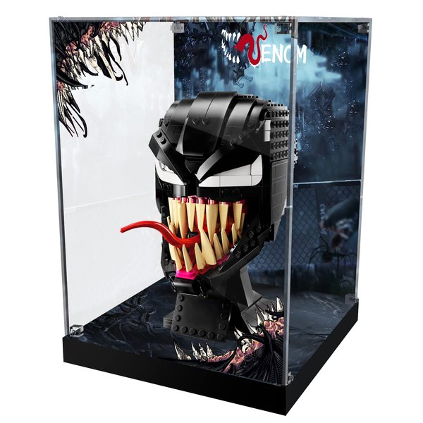 PIPART Acrylic Display Case for Lego 76187 Venom Helmet Building Kit, Dustproof Clear Display Box Showcase (Lego Set NOT Included)