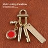 Mrisata Brass Lock Keychain Brass Lock Clip Key Holder Lock Clip Buckle Keychain Brass Lock Clip Keychain Brass Lock Keychain Smal Oval Slide Locking Snap Lock Clip Buckle Carabiner Key