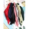 SUSULU Satin Hair Scarf Scrunchies with Long Tail Bowknot Hair Elastic Ribbon Hair Bands Women Girls Ponytail Holders Hair Accessories Pack of 16pcs Solid Colors