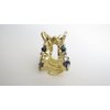 Generic Small black bead and crystal heart gold metal hair claw clip bridal clip