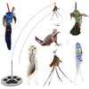 Any Surface Base Cat Wand Toy For Indoor Cats Toys For Boredom Wire Cat Toy Feather Wand Cat Toy Feather Cat Teaser Wand Birds Flying Bird Cat Toy Perfect For Home Alone Cat Toys Self Play Lure