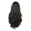 Imeya #2 Darkest Brown Lace Front Wigs For Women- 24” Middle Parting Body Wave Wig With Natural Hairline 13x4 Swiss Lace Wig Heat Friendly Fiber Wig 150% Density (#2, Brown Tend To Black, 24 Inches)