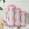 SHINUOER Long Cat Plush Pillow Cat Body Pillow,Pink Cat Stuffed Animals Soft Plushies Kawaii Stuffed Kitten Plush Toy for Kids Girlfriend(Pink, 19.7Inch)