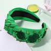 mokkia St.Patrick’s Day Headband Accessories Outfits for Women Green IRISH Lucky Shamrock Headband Rhinestone Crystal Knotted Headband Irish Holiday Headwear Party Favors Gifts (Shamrock A)