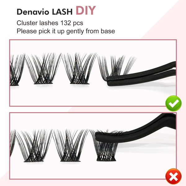 Lash Clusters DIY Eyelash 132pcs 30D 40D Cluster Lashes C Curl Long Individual Lashes Eyelash Clusters Wispy Lashes Cluster DIY at Home Black (M3&M4 C-10-16mm MIX)