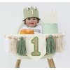 Wild One High Chair Banner For 1st Birthday Party Boy Decorations With Green Tassel Garland Crown Hat Wild One Cake Topper