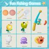 Bath Toys for Kids Ages 1-3 - Water Table Toys Set Magnetic Fishing Toy with Fishing Rod, Spinning Octopus & 2 Balls, Fishing net and Storage Bag, Fishing Games Water Pool Toys for Toddlers 1-3
