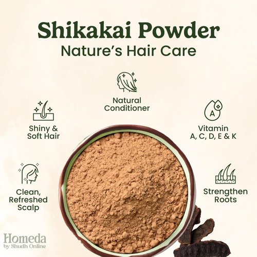 Organic Shikakai Powder for Hair Growth (7 oz - 0.45 lb) Pure Acacia Concinna Shikakai Pods - Natural Hair Cleanser & Conditioner - Non GMO, No Added Preservatives (200g)