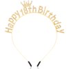 SuPoo 18th Birthday Decorations for Girls Gold Happy 18th Birthday Crown Headband 18 Year Old Birthday Gifts Birthday Tiara 18 Year Old Girl Party Decorations Accessories