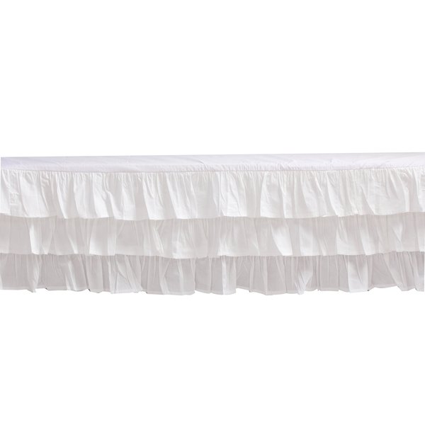 Bacati - Mix N Match Solid 3 Layer Ruffled Crib Skirt (All White)