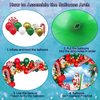 Merry Christmas Party Decorations Kit, Christmas Balloon Arch Garland Kit with Red Green Golden Candy Balloons, Summer Hawaiian Christmas Backdrop Banner,Tropical Beach Xmas Party Decors Supplies