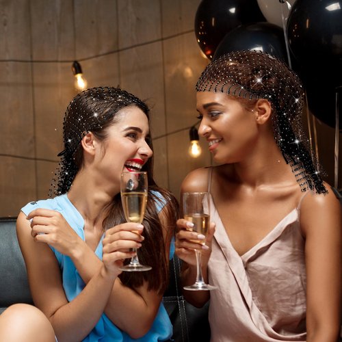 AOZUO Rhinestone Mesh Headband, Diamond Hair Scarf Sparkly Wide Head Scarf Crystal Nightclub Headwrap Head Wrap Head Covering Headpiece Mesh Hair Accessories for Women Girls