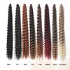 BLL Curly Braiding Hair For Boho Braids Ocean Wave Crochet Hair Human Hair Blend 5 Packs Deep Wave Long Wavy Braiding Synthetic Hair Extensions For Black Women (30 Inch(Pack of 5), 1B)