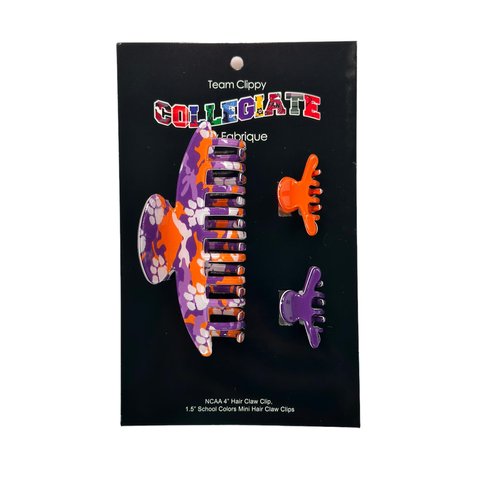 NCAA Clemson Tigers Hair Claw Clip - Includes 3 Clips