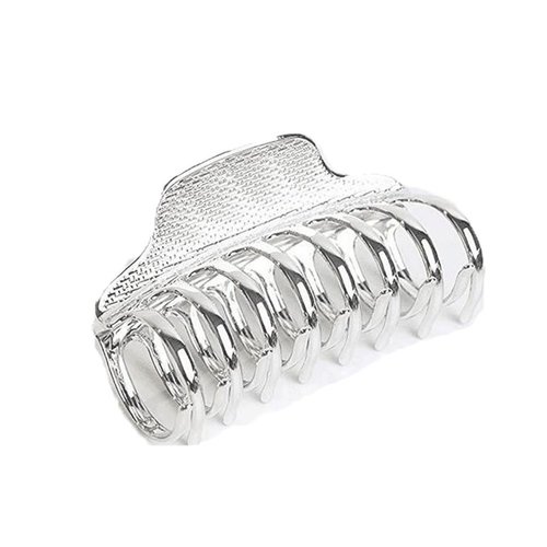 Suoirblss Women Lady Vintage Metal Claw Hair Clip Bath Shark Chuck Top Clip Hair Accessories for Thick Hair (Silver)
