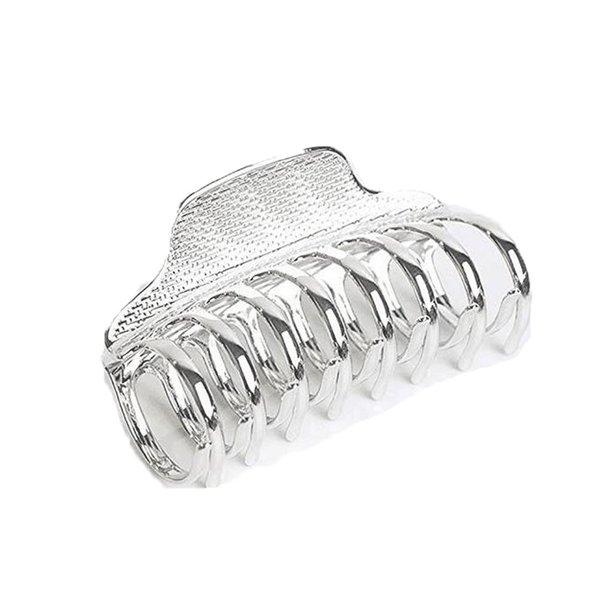Suoirblss Women Lady Vintage Metal Claw Hair Clip Bath Shark Chuck Top Clip Hair Accessories for Thick Hair (Silver)