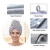SURPRISE PIE 2 Pack Women Microfiber Hair DryingTowel Wrap, Super Absorbent Anti-frizz Head Turban Towel for Wet, Long,Curly Hair (Blue and Grey)