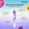 Blossom On the Mend Restoring Scented Portable Cuticle Oil Tube for Travel with Brush Tip, Infused with Real Flowers, 0.34 fl. oz/10ml, Lavender