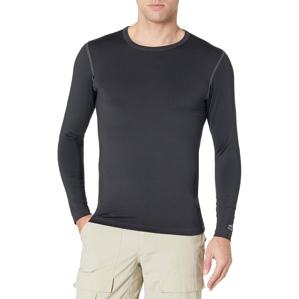 ColdPruf Men's Premium Performance Crewneck Base Layer, Long Sleeve Sun Protection Shirt and Thermal Shirt, Black, 2X