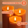 Girimax Burnt Orange Flameless Pillar Candles with Remote Timer, Halloween Fall LED Candles, Battery Operated Set of 3