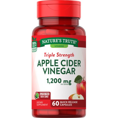 Apple Cider Vinegar Capsules | 1200mg | 60 Pills | Quick Release | Non-GMO & Gluten Free Supplement | by Nature's Truth