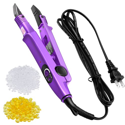 Fusion Hair Extensions Tool US Plug Professional Hair Extensions Tools Heat Iron Connector Wand U Tip Hair Extensions with 2 Bags Keratin Glue Granule Beads for Hair Extensions, B Head