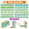 Cherisnowy 48 PCS Frog Party Favors 24PCS Tattoos Stickers 24PCS Slap Bracelets Wristbands Perfect for Themed Birthday Baby Showers or Classroom Rewards Ideal Decor and Gifts for Girls and Boys