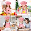 BOUBONI Kids Apron and Chef Hat Set Adjustable Child Art Aprons with 2 Pockets Toddler Chef Hat and Apron for Cooking Baking Painting (Pink)