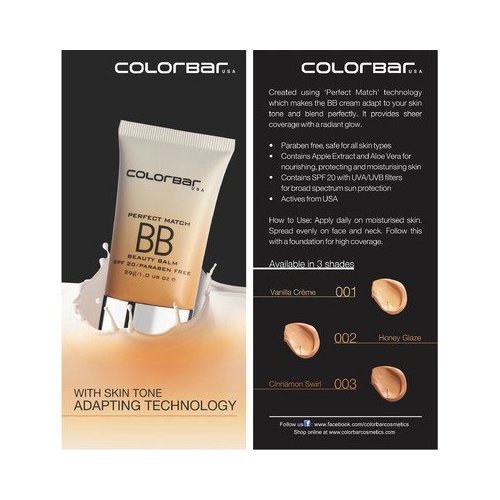 Colorbar Perfect Match Bb Cream - Honey Glaze(29 G)