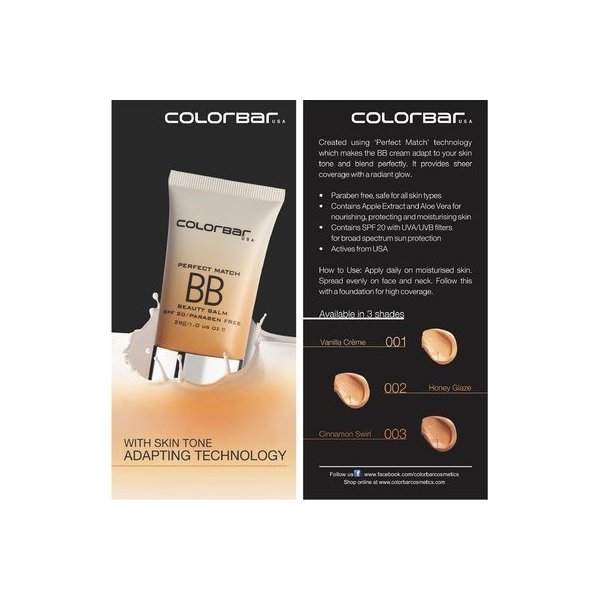 Colorbar Perfect Match Bb Cream - Honey Glaze(29 G)