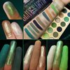 DE'LANCI Multichrome Green Eyeshadow Palette,12 Colors Glitter Olive Green Makeup Pallet, Matte Shimmer Light Dark Emerald Green Brown Eye Shadow for Hazel Eyes, Bright Sparkly Black Silver Shades