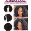 Vshow Curly V Part Wig Human Hair Upgrade U Part Wigs Human Hair Wigs for Women Glueless V Shape Wigs Afro Curly Wigs No Leave Out 180% Density Natural Color 18Inch