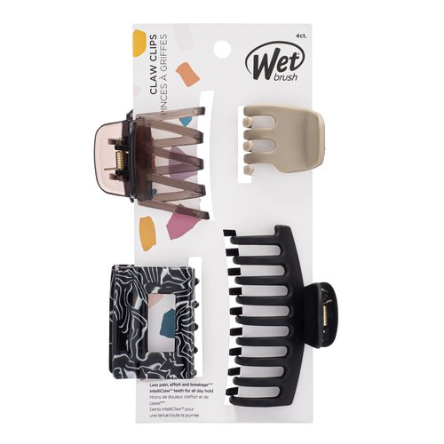 Wet Brush Fashion Claw Clips, Assorted Sizes - 4-Pack, Neutral Colors - Great for Easily Pulling Up Your Hair - Pain-Free Hair Accessories for Women, Men, Boys and Girls